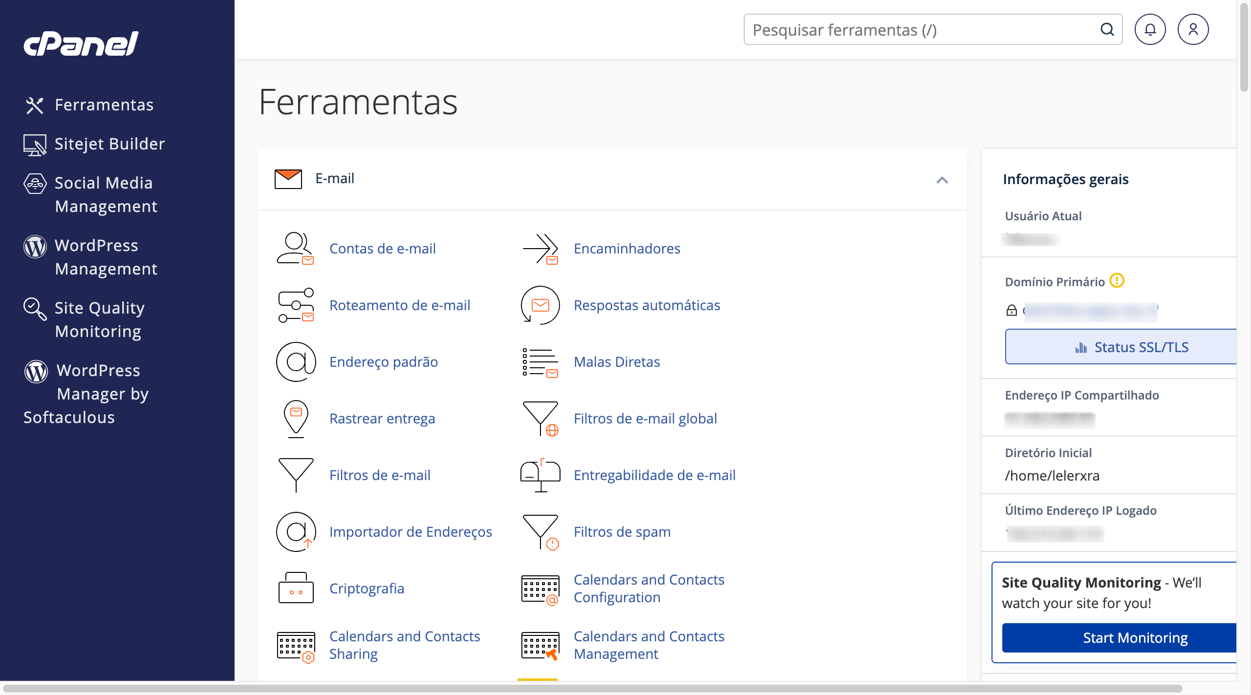 Interface do cPanel