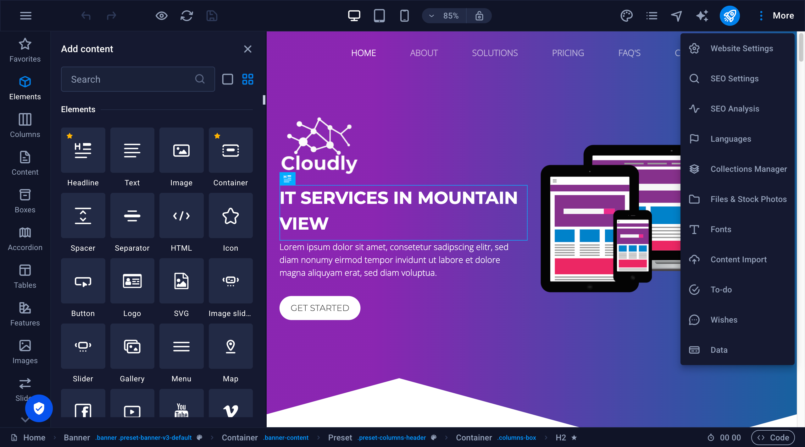 Construtor de Websites